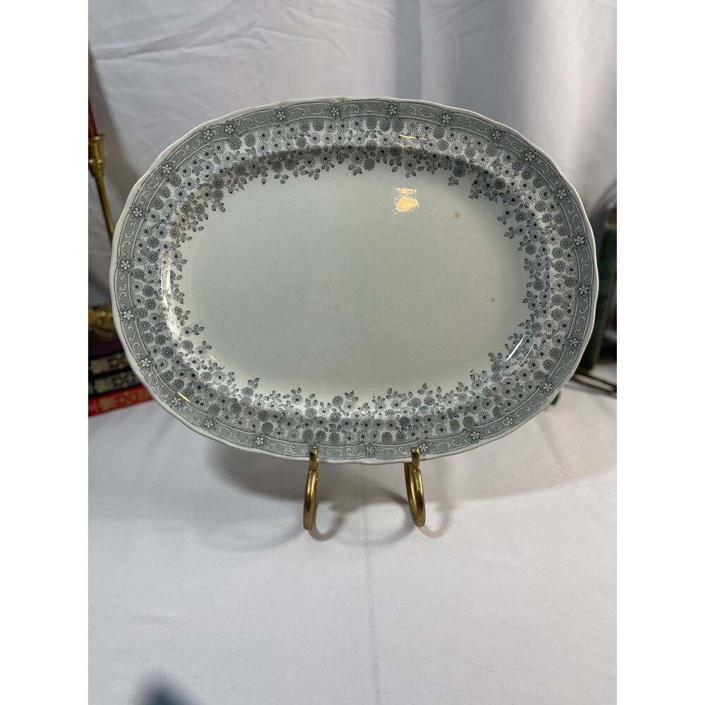 Antique Numbered LS & S Columbus Furnivals 16" Platter - 1852 Reg Number